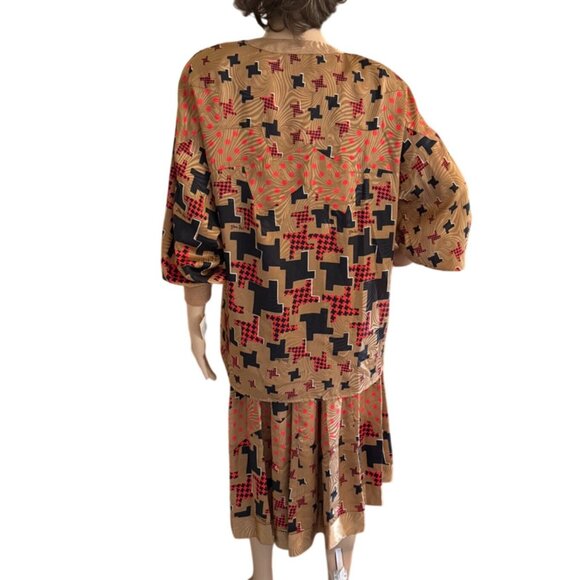 Vintage Designer Diane Freis NWT Jacket and Skirt Set Bold Abstract Print 80s - Picture 4 of 13